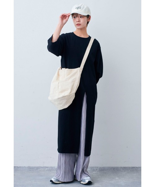 「Live in comfort」 7分袖ワンピース 4L オートミール レディース_画像4