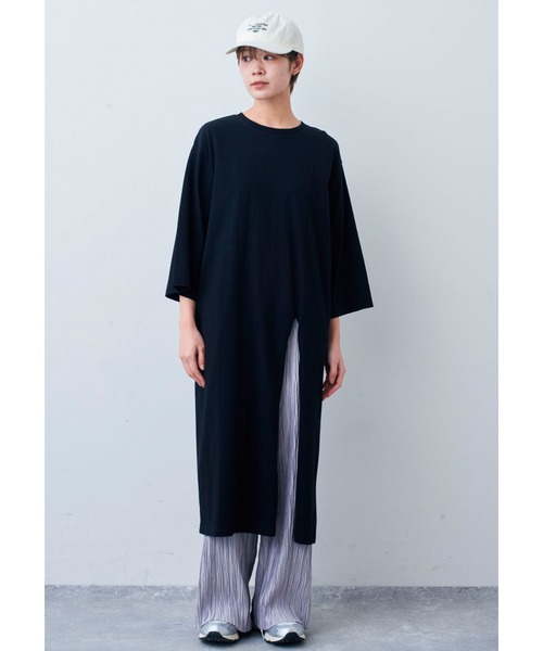 「Live in comfort」 7分袖ワンピース 4L オートミール レディース_画像5