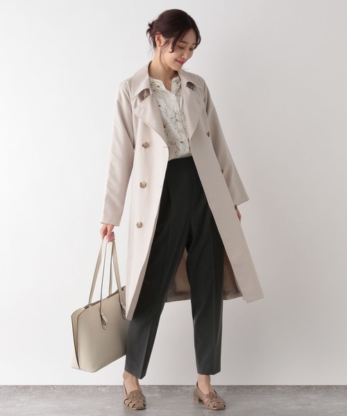 「GLOBAL WORK」 トレンチコート M ベージュ レディース_画像4