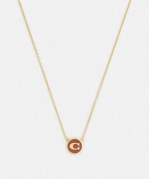 【チャム】COACH ネックレス COACH（コーチ） ネックレス シグネチャー エナメル コイン ペンダント