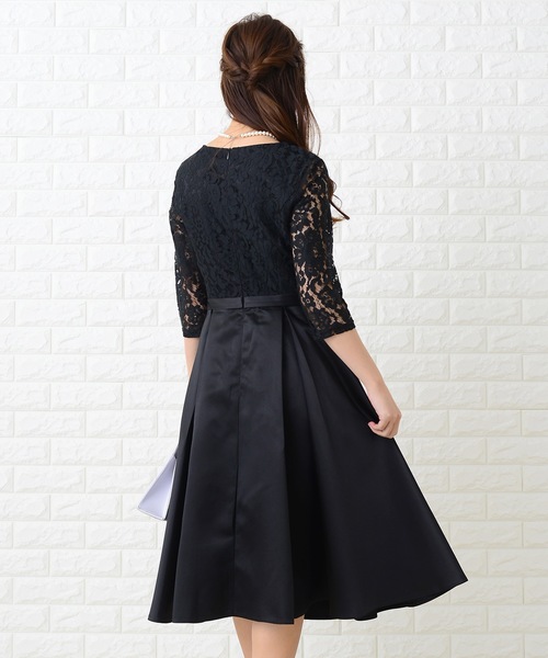 Lace Ladies（レースレディース） ドレス ウエストリボン付き切り替えA
