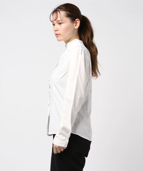 Lace Ladies（レースレディース） ブラウス シャツ 胸元レース×ライン