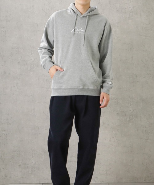 FILA パーカー フィラ ポケット付き筆記体ロゴプルオーバー