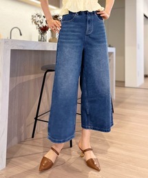 ★  Jeans★ クロップドデニム 青 レディース Jewelobe ジーンズ デニム デニムパンツ クロップドワイドデニム