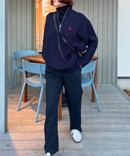 美品 Lサイズ HUF ポロ ハーフジップ ニット パープル 春夏 完売品】HUF ハフ ハーフジップ ニット 半袖 ポロシャツ