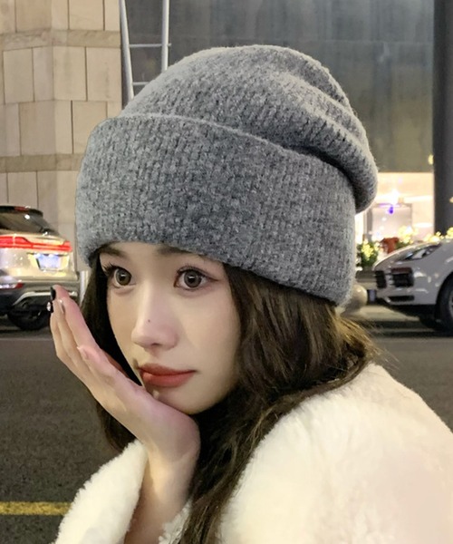 Dewlily ニット帽 ニットキャップ シンプルニット帽 レディース