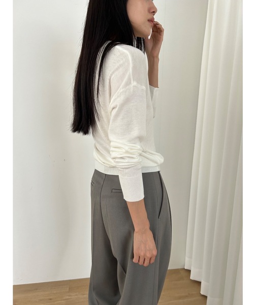 Didot.showroom ニット セーター ラウンドUネックシアーニット