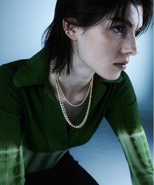 ネックレス 「quip queint」grain chain long necklace GD / QU047 レディースの画像