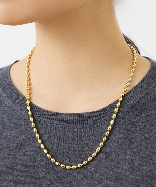 ネックレス 「quip queint」grain chain long necklace GD / QU047 レディースの画像