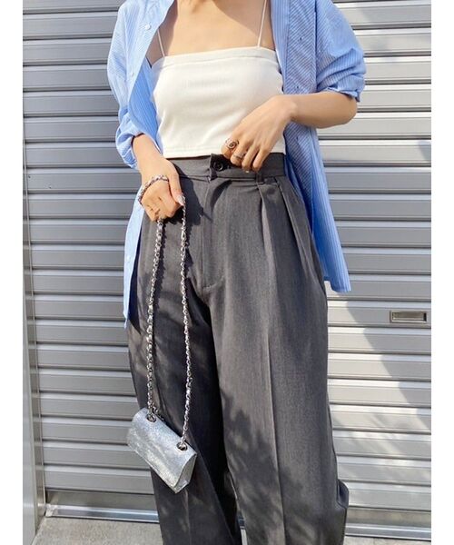 【★安心の定価販売★】 EVRIS パンツ ハイウエストタックワイドパンツ「セットアップ パンツ