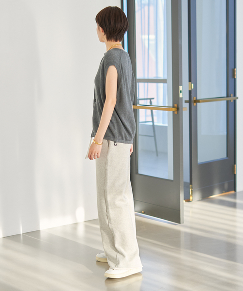 新品未使用　plage スウェットワイドストレートパンツ　グレー　38 plage 「追加」スウェットワイドストレートパンツ レディース