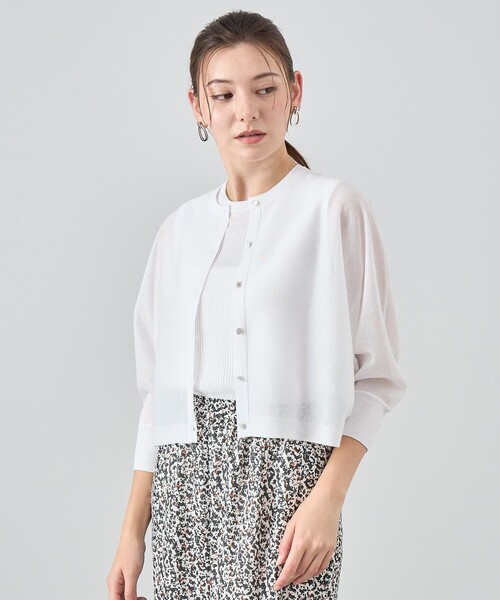 新品✨ アナイ LUREX ドルマンボレロ カーディガン 白 ラメ 2024年 ANAYI カーディガン LUREX ドルマンボレロ レディース