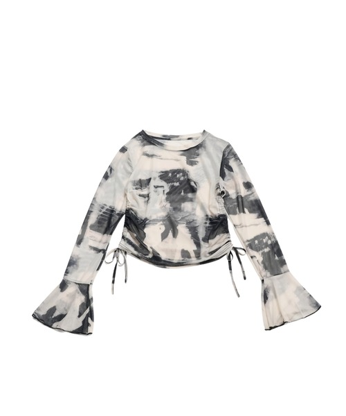 as''on ホワイト シースルー Tシャツ Uenui tシャツ シースルートップス 長袖 シアートップス