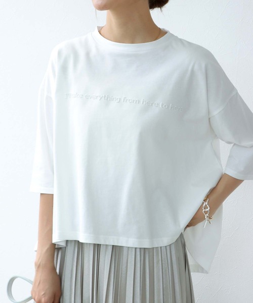 tシャツ エンボスロゴショート丈Tシャツ レディース Jines tシャツ エンボスロゴショート丈Tシャツ レディース