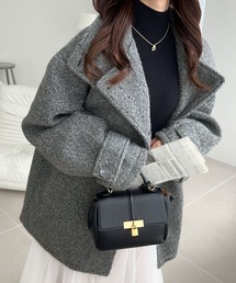 mily bilet ウールライクスタンド2WAY ミドル丈コート mily bilet コート チェスターコート 「mily bilet」冬の味方