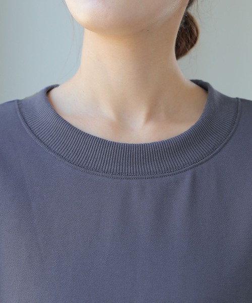 トレーナー スウェット different material tuck sleeve pullover レディース HUG.U トレーナー スウェット 袖タックトレーナー レディース
