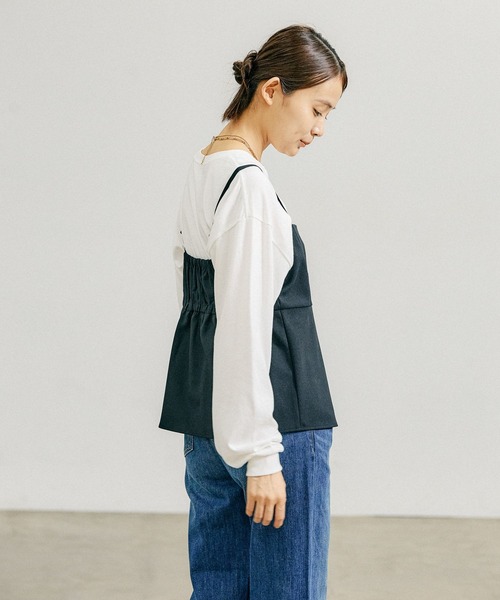 GLOBAL WORK ベスト ジレ お手入れらくらくSET UPビスチェ