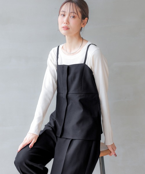 ベスト ジレ お手入れらくらくSET UPビスチェ/136189 レディース GLOBAL WORK ベスト ジレ お手入れらくらくSET UPビスチェ