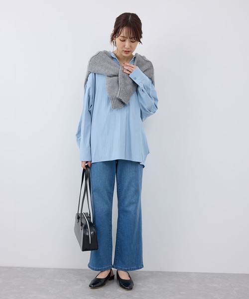 美品♪ROPE◆ロペ◆リネンスキッパーシャツ　ブラウス　シャツ　刺繍 ROPE' PICNIC ブラウス シャツ フレンチスキッパーブラウス