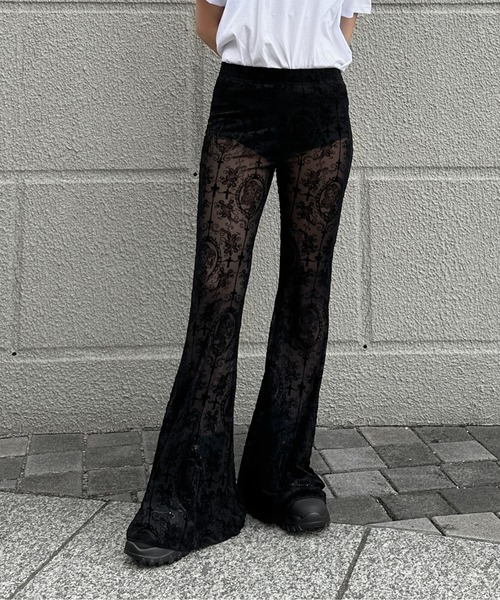 jiasecond. パンツ 「jiasecond.」レースフレアシースルーパンツ