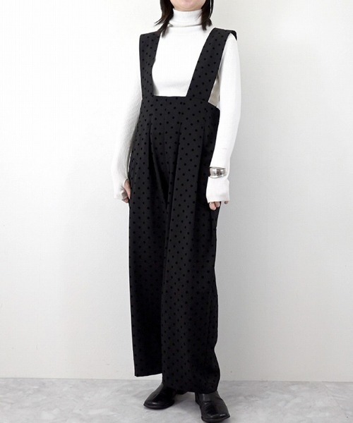 STYLEBLOCK サロペット オーバーオール フロッキードット