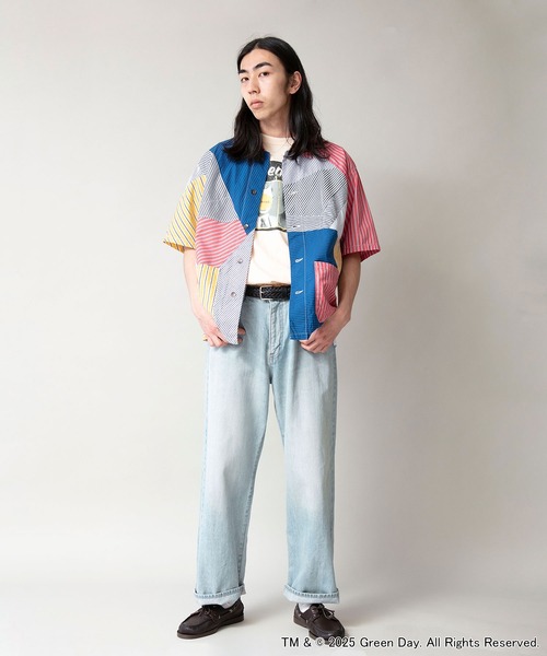 JOHNBULLジョンブル セルヴィッチデニム ワイドデニムパンツ ペイント加工 Johnbull（ジョンブル） ジーンズ 「DENIM DELIGHT DAYS」セルヴィッチ