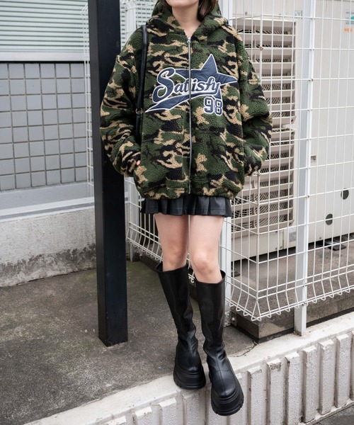 即購入可！！ 正規品 マークアンドロナ カモフラ ボアパーカー★ セール】WEGO/迷彩ロゴボアパーカー（ブルゾン）｜WEGO