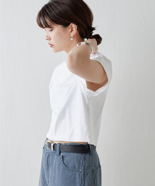 GALLARDAGALANTE◆半袖カットソー/22SS/ブークレーポロニット/FREE/コットン/BEG/GGZ1021305A0007// GALLARDAGALANTE 「GALLARDAGALANTE」 半袖カットソー FREE