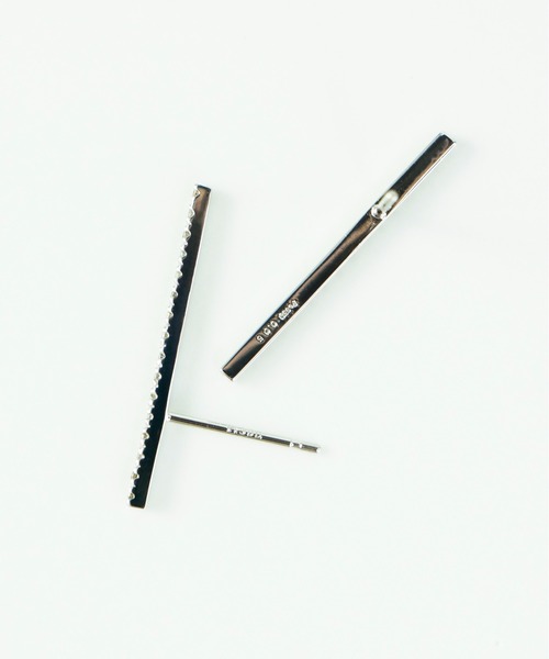ピアス 「anq.」PT950/900・ダイヤモンド0.1ct  バーポストピアス レディースの画像