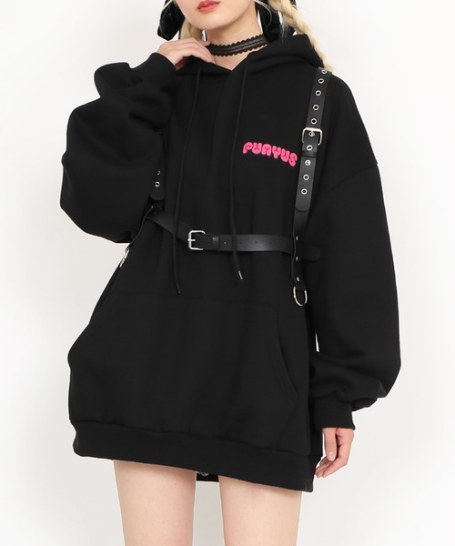 パーカー 「裏起毛」Rabbit girl 裏起毛ビッグパーカー レディース メンズ