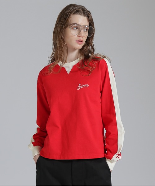 tシャツ COLOR SCHEME EMBROIDERY TOPS/カラースキーム刺繍トップス レディース