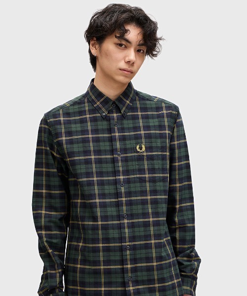 ☆ FRED PERRY フレッドペリー オックスフォード チェックシャツ M FRED PERRY シャツ Oxford Tartan Shirt／オックスフォード