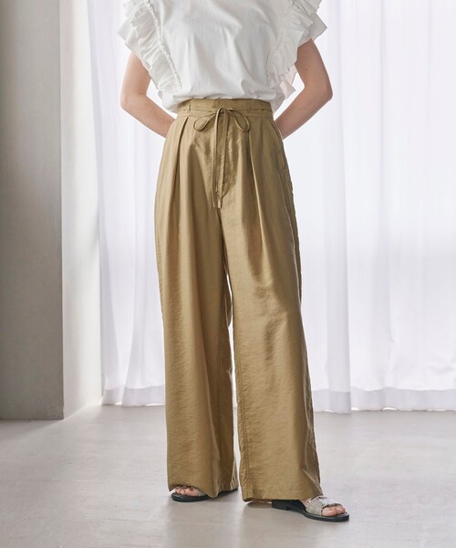 あーちゃん✨B&Y ツイル リボンベルト ワイドパンツ BEAUTY＆YOUTH UNITED ARROWS パンツ ツイル リボンベルト