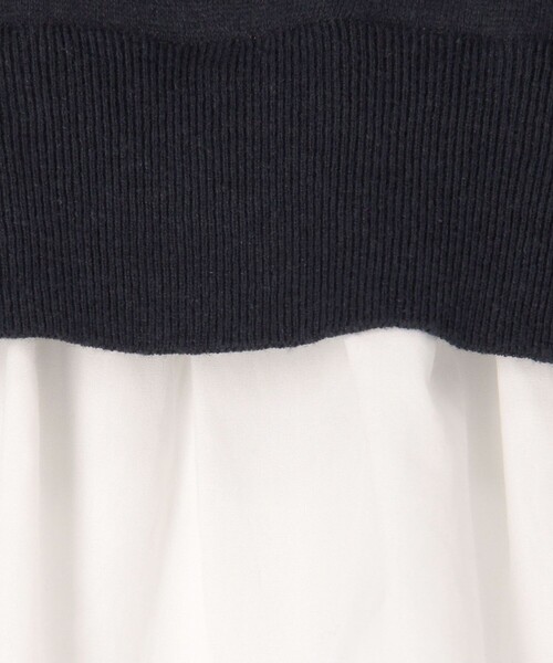 【MACPHEE】ファブリックコンビ クルーネックプルオーバー MACPHEE ニット セーター ファブリックコンビ クルーネックプル