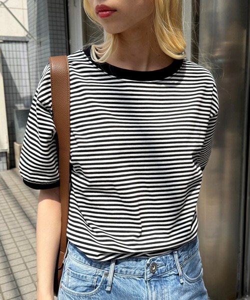 VALLAD STUDIO RINGER TEE リンガー Tシャツ STAR&STRIPE tシャツ 「STAR＆STRIPE」ボーダーリンガーTシャツ