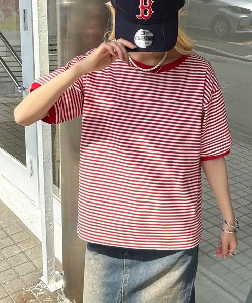 [ JEANS] Multi Stripe Ringer T-shirt ★人気★ INDEPENDENT / WIRED S/S RINGER TEE (SAND STRIPE) – Feelin'