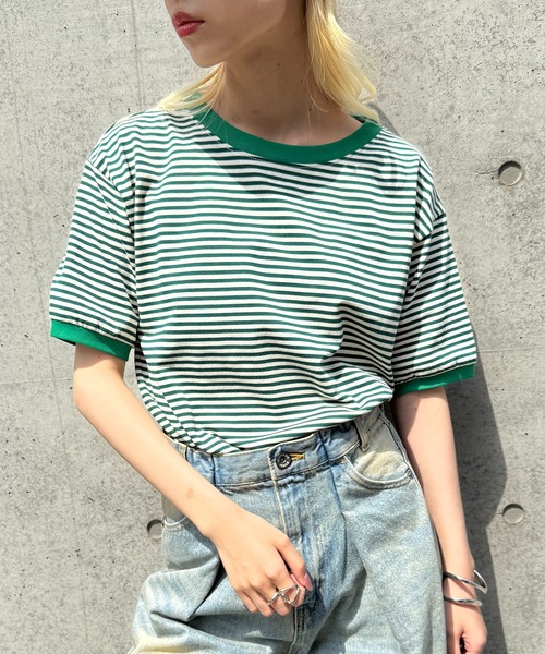 [ JEANS] Multi Stripe Ringer T-shirt ★人気★ INDEPENDENT / WIRED S/S RINGER TEE (SAND STRIPE) – Feelin'
