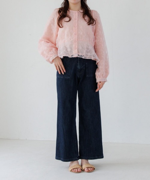 allurevilleグラデーションフラワープリーツブラウス ピンク allureville（アルアバイル）の「グラデーションフラワーニーレングス