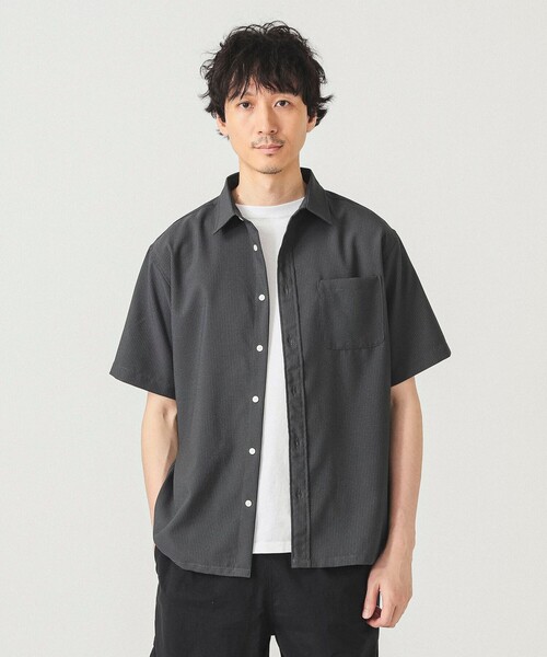 BEAMS シャツ 「吸湿速乾」シアサッカー ミニレギュラー メンズ