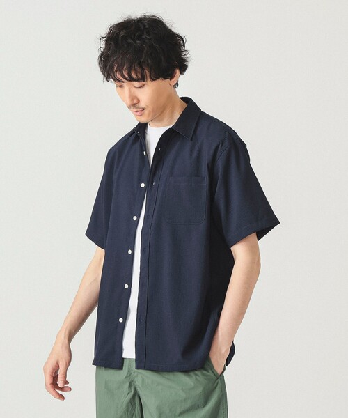 BEAMS シャツ 「吸湿速乾」シアサッカー ミニレギュラー メンズ