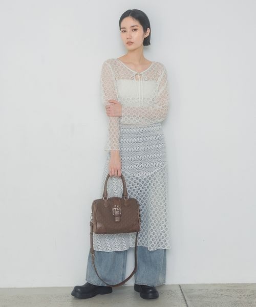 パッチワークワンピース パッチワーク街柄ワンピース | outlet | axes femme online shop