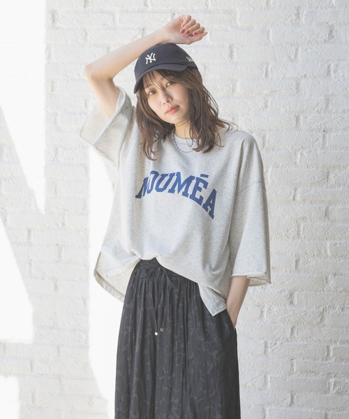 july nine スウェットTシャツ GLOBAL WORK tシャツ 乾きやすいスウェットプリント7分袖/289384