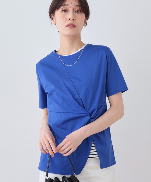 INDIVI（インディヴィ） tシャツ 「洗える」ねじりデザインTシャツ 