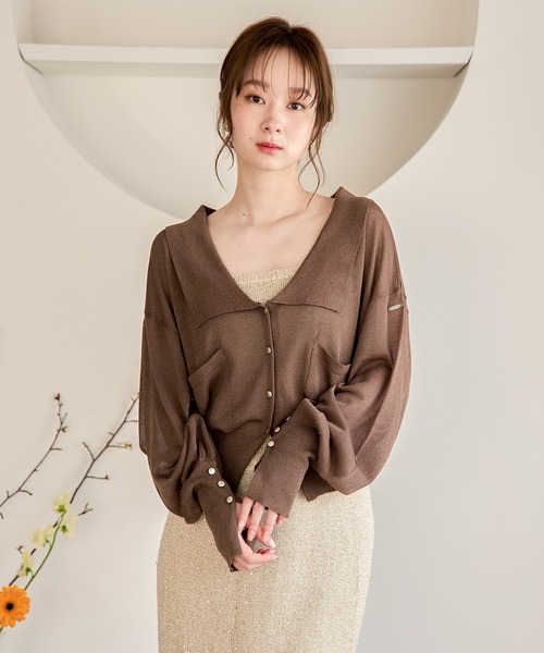 mideal（マイディール） カーディガン sheer design cardigan / シアー