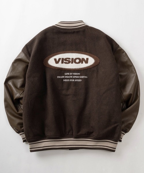 「VISION STREET WEAR」 スタジャン M ブラック メンズ_画像3