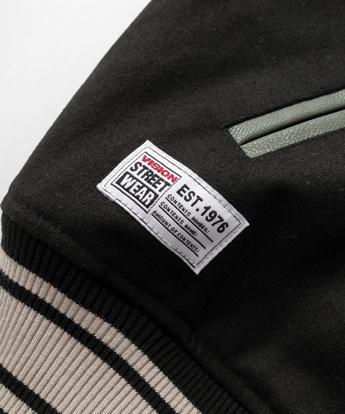 「VISION STREET WEAR」 スタジャン M ブラック メンズ_画像9