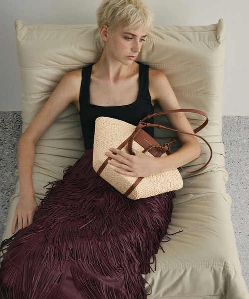 CHARLES ＆ KEITH トートバッグ Shalia シャリア ラフィア