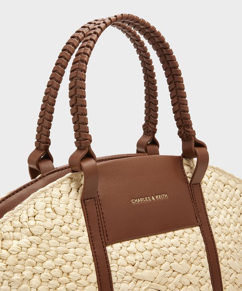 CHARLES ＆ KEITH トートバッグ Shalia シャリア ラフィア