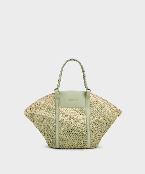 CHARLES ＆ KEITH トートバッグ Shalia シャリア ラフィア