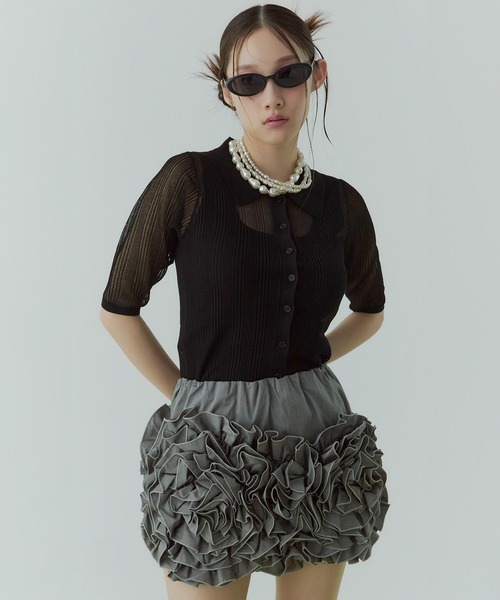 EIMY ISTOIRE スカート フラワーモチーフミニスカート : ZOZOTOWN